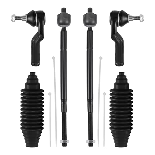 BDFHYK 6PC Inner Outer Tie Rod Kit w/Boots for Ford Focus 2012-2018