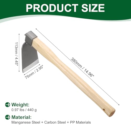 Azada de Jardín HARFINGTON 15" x 4.45" Acero con Mango de Madera miniatura 2