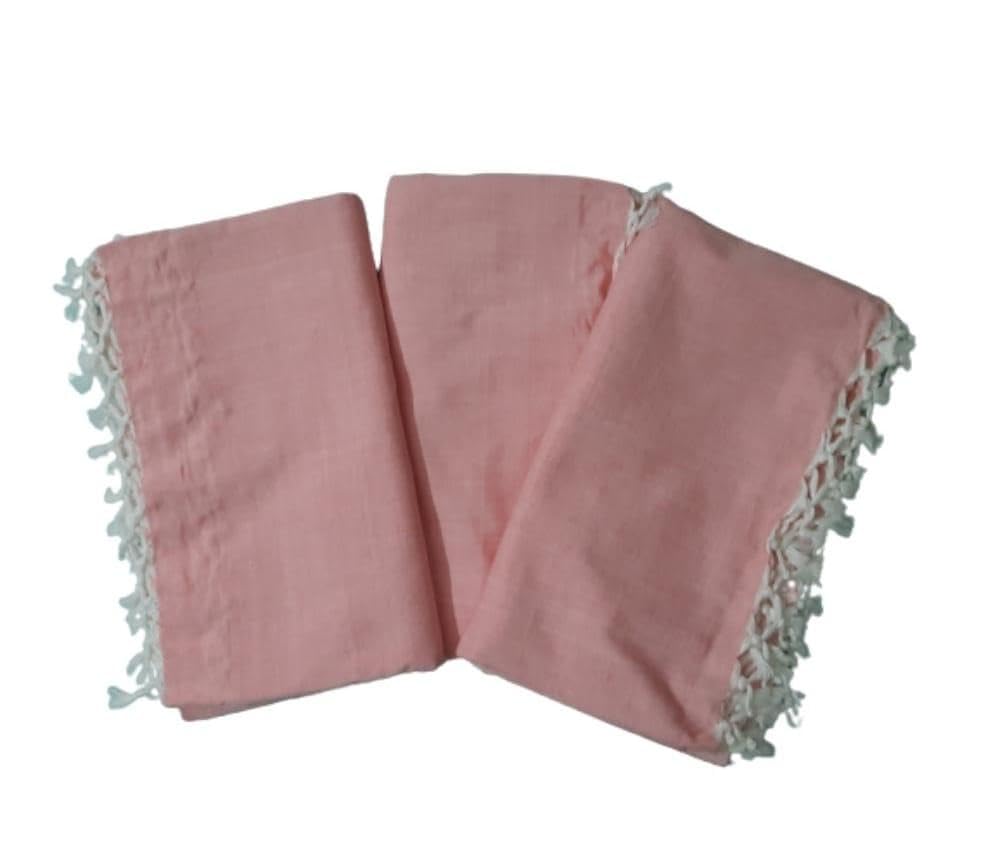 Cotton Silky Soft Bhagalpuri Dull chadar lite Blanket & Duvet Combo Pack of 3 | Plain Light RED | (260cm*130cm)-image-22