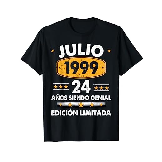 Hombre 24 Años Cumpleaños Regalo Hombre Julio 1999 Julio 24 Años Camiseta