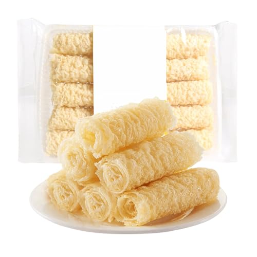 Bean curd roll 4.23oz, Piel de tofu seca,Rollos de piel de tofu crujiente, Tofu skin, Bean skin Roll, Bean coat Roll, 120g bag (10 sticks)
