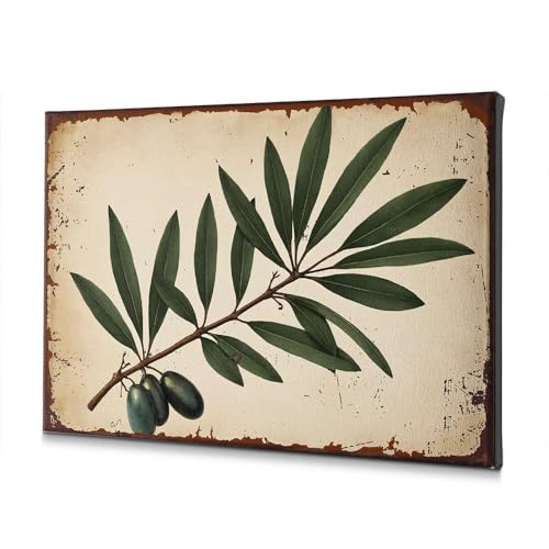 Toile décorative branche d'olivier 40x60 cm pour embellir une cuisine provençale