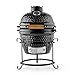 KLARSTEIN Princesize Barbecue Kamado - Barbecue con Griglia in Ceramica da 2 cm, Funzione Affumicatore e Fuoco Lento, Temperatura da 50° a 425°C, 11", Termometro, Ed. 2020, Nero