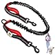 Hundefreund Bungeeteil für Joggingleine - 120 cm Ersatzleine mit elastischem Gummizug und 2 Schlaufen - Verlängerung für Hundeleine (Rot)