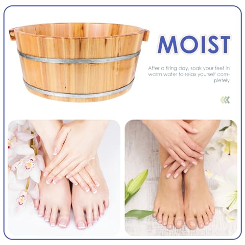 Bañera de madera para pies 36 cm para masajes y spa miniatura 5