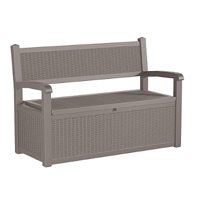 PatioZen 80 Gallon Outdoor Storage Bench Deck Box Waterproof Lockable,Outdoor Storage Furniture for Patio,Garden and Cushions(Gray)
