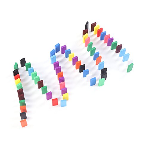 Zerodis Dominosteine Set 100 Stück aus Holz – Bunte Spielsteine