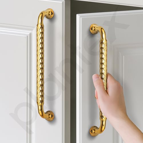 Image of Plantex Cabinet Handle /Kitchen Cabinet Door Handle /Wardrobe /224 mm Cupboard Handle /Door Pull-Push Handle for Home /Office - Pack of 2 (Gold)