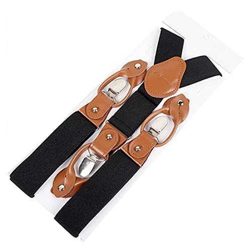Mannen Bretels Breed Verstelbare Y Vorm Jarretelclips Heren Bretels Zware Sterke Metalen Clips Broek Bretels Zwarte Bretels Voor Mannen Broek Vader/Man Gift - Afbeelding 4