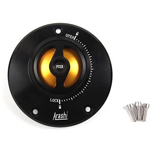 Arashi Tampa de tanque de combustível sem chave CNC para Kawasaki Ninja ZX10R / ZX12R / ZX1400 / ZX14R / ZZR1400 / ZX6R ZX636 / ZX6RR / ZX9R / ZZR1200 / ZZR600 / ER400 ER4N / VERSYS 650 / VERSYS 100 (100Dourado