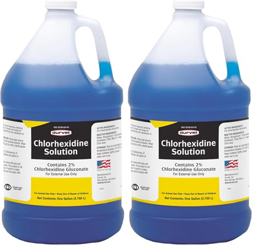 Durvet Chlorhexidine 2% for Horses & Dogs, One Gallon (Pack of 2)