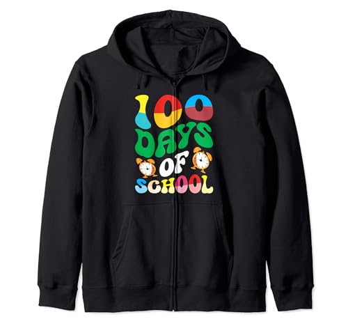 100th day of school boys girls kids funny 100 days of school Felpa con Cappuccio