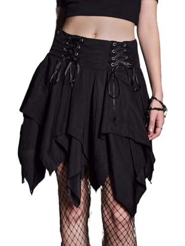 Women's Casual Skirt, Solid Color Asymmetrical Hem Loose Short Skirts