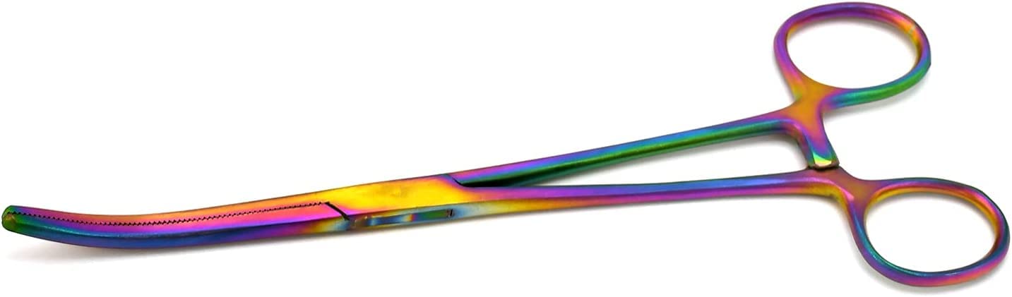Premium Quality Ultimate Set of 6 Pcs Straight & Curved Hemostat Forceps Locking Clamps Stainless Steel Serrated Jaws for Better Grip-Ideal for Nurses, Fishing + More (Multi Color)