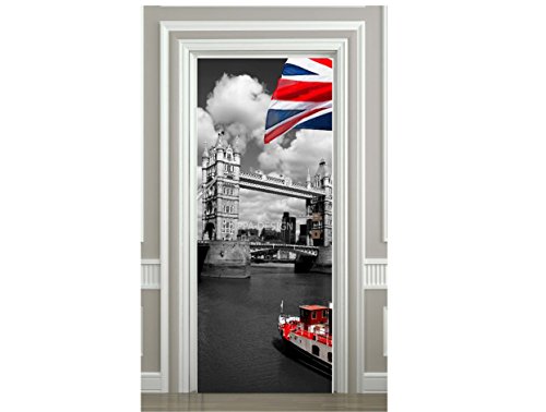 Sticker Porte Trompe l'oeil London Bridge - SAPP7079 (63x204cm)
