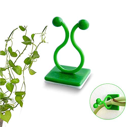 lazysunny Invisible Wall Vines Fixing Clips Plant, Plant Fixer Self-Adhesive Hook, Plant Vine Traction Invisible Wall Vines, Plant Support Binding Clip Invisible Wall Vines (120 Pcs)