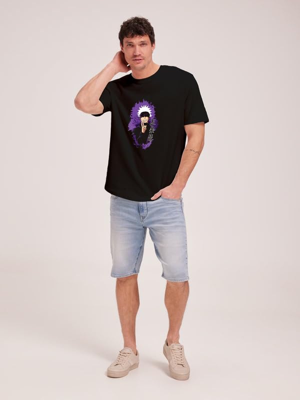 Image of JUARI BE A GENTLEMAN Men's Printed Cotton T-Shirt - Round Neck, Regular Fit, Soft & Comfortable - Trendy Casual Half Sleeve T-Shirt for Everyday Wear - Stylish & Breathable Fabric for All-Day Comfort