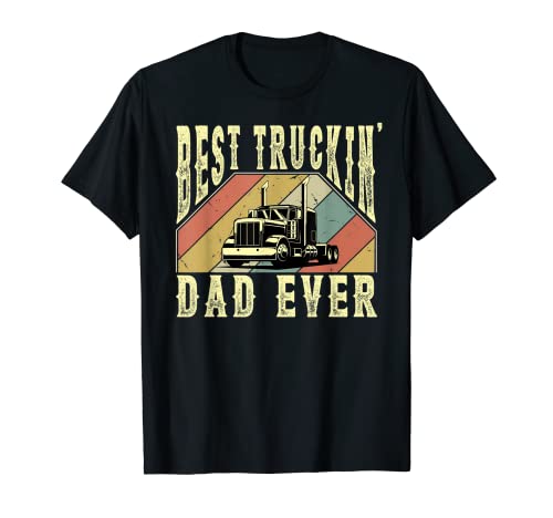 Hombre El mejor camionero del día del padre de la vendimia del camionero del Camiseta
