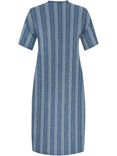 Image of SUZONANA Plus Size Denim Print Maxi Dresses for Women Casual V Neck Short Sleeve with Pockets Soft Jean Look Dress XL-6XL
