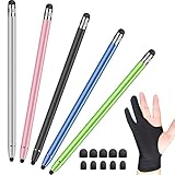 Protección de pantalla: Lapiz tactil está hecho de una delicada y suave punta sensible de goma incorporada, puede usar lapiz tactil movil para proteger su pantalla de rasguños y no dejar huellas dactilares cuando trabaja o juega, boli para tablet también puede aumentar su sensibilidad, lapiz tactil movil es muy adecuado para dibujar, escribir, etc