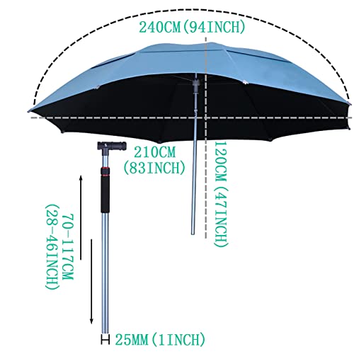 Parasol de plage résistant au vent fort avec rotation 360 degrés - 6