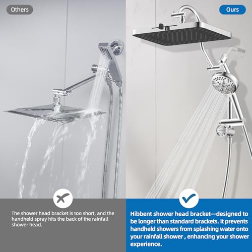 Image of Hibbent cUPC Certified High Pressue 13'' Rainfall Shower Head with 5-Spray
