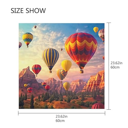 Hot Air Balloons Silk Scarf Women's Fashion Square Satin Headscarf Neck Scarf Head Hair Wraps 23.6 Inches2