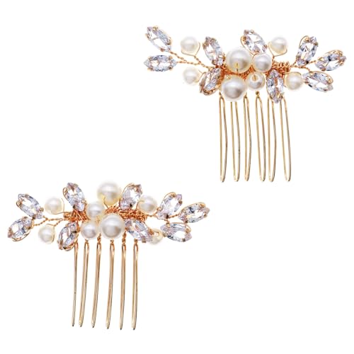 Set de 2 Peines para Novia con Perlas y Cristales miniatura 1