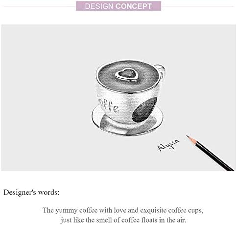 925 Sterling Silver Charms Red Wine Glass Cup Dangle Letter Bead for Bracelet Charms (I Love Coffee Charm) - Image 5