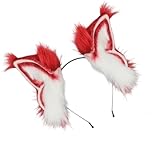 kokdid ハンドメイド 調節可能 プラッシュ 動物 耳 ヘッドバンド 曲げられるワイヤー付き コスプレ ハロウィン コスチューム パーティー アクセサリー
