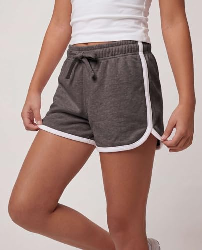 Image of Real Essentials 3 Pack: Girls Fleece Dolphin Shorts Athletic Running Soccer Basketball Sleep Lounge Casual Cozy
