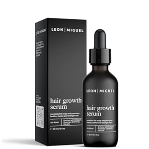 Leon Miguel Hair Growth Serum – Biotin 5% & Ginseng für schnelleres Haarwachstum – Stoppe Haarausfall, Stärkeres & Dickeres Haar, Anti-Haarausfall Serum für Männer & Frauen – Vegan, Parabenfrei, 60 ml