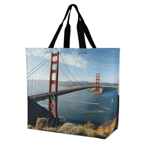 Sac de courses San Francisco pliable en toile | Grand volume réutilisable