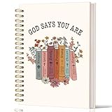 Lacama Inspirational Notebook Journal, Christian Gifts for Women, Gifts for Book Lovers, God Says You are Notebook, 160 Pages, A5 Bible Notebook for Note Taking, Floral Journal, Office School Supplies