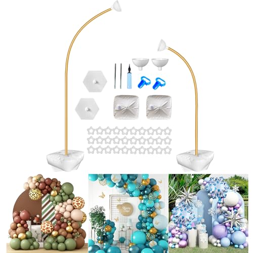 TOYBY Balloon Arch Stand Kit Free Bending Soft Balloon Flower Backdrop Stands Set with Water Base for Birthday Party Decorations Baby Shower Wedding Balloons Decor (8.2ft & 5ft)
