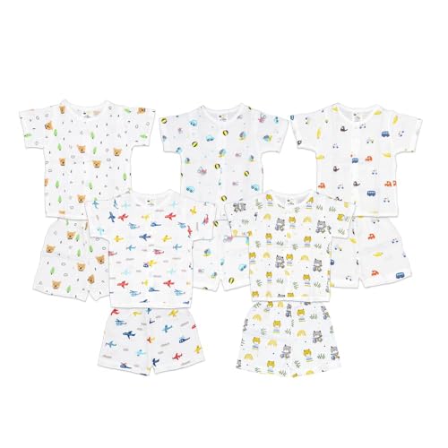 Image of Muslin Jabla & Shorts|For Boys & Girls|Summerwear Sleeveless Vest|Baby Products|Casual Clothing Set