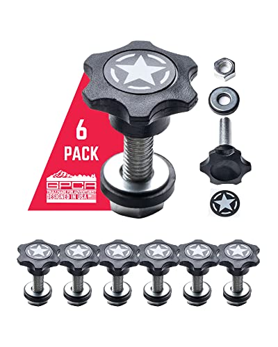 Image of GPCA GP Star M8 Thumb Screws Bolt Set for Jeep Wrangler | Easy Jeep Top Removal Lift, Cargo Cover Installation, Compatible with Tie Downs, Jeep Wrangler Accessories (6PC)