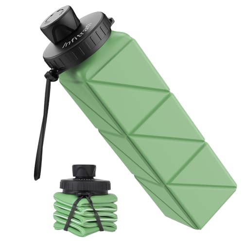 Collapsible-Water-Bottles-BPA-Free-Leak-Proof-Silicone-Foldable-Water-Bottle-Cup-206oz-Durable-Lightweight-Bottle-for-Gym-Travel-Camping-Hiking-Running-SportGreen