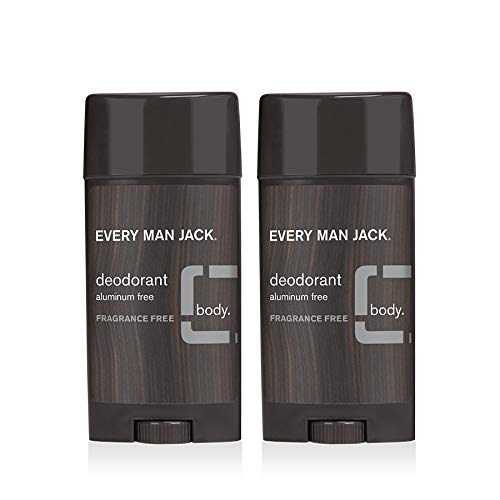 Every Man Jack Mens Fragrance Free Deodorant - Stay Fresh Safely with Aluminum Free Mens Deodorant - Odor Crushing, Long Lasting, Plant-Based, and No Harmful Chemicals - 3 oz Twin Pack