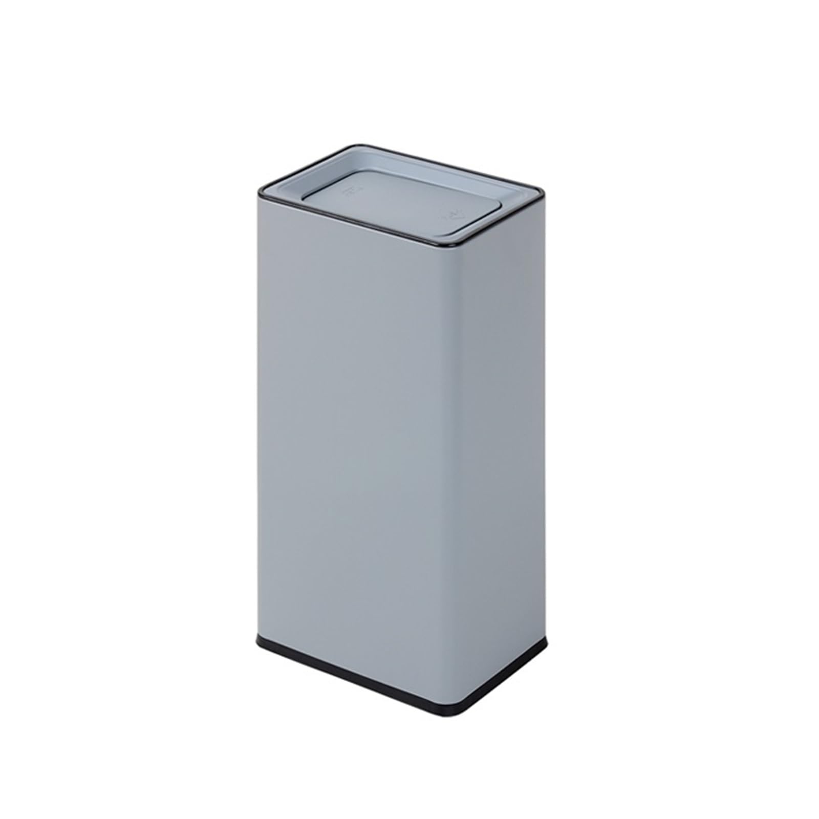 Z4T8M2K6G5 Waste Bin Stainless Steel Bathroom Garbage Can, Trash with Flipping Lid for Bedroom Living Room Office Trash Can(Gris)