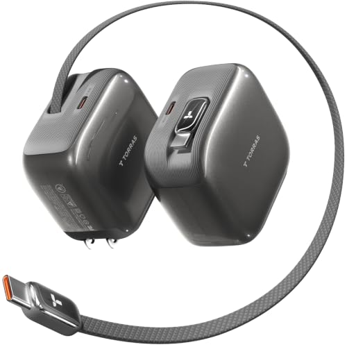 Image of TORRAS FlexLine Pro 60W USB C Charger Block with Retractable Cable, Grey