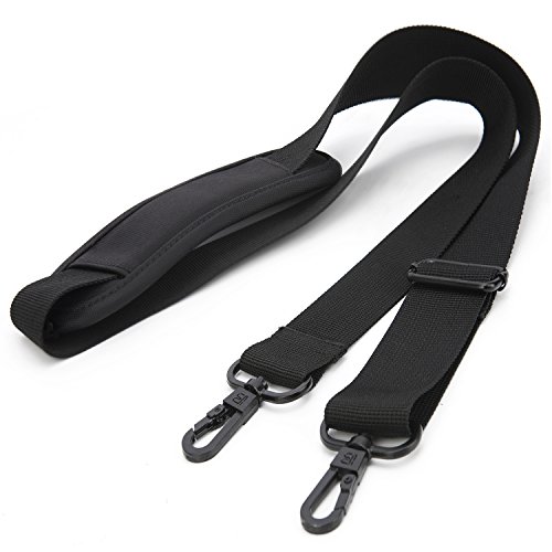 BRINCH Adjustable Thick Soft Universal Replacement Shoulder Strap for Laptop Case Computer Bag Luggage Duffel Messenger Bag (Long, Black)