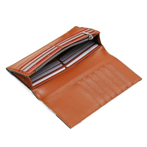 men's wallet New genuine leather long men's wallet cowhide multifunctional card holder clutch(Brown)2