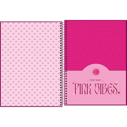 Tilibra - Caderno Espiral Capa Dura Universitário Connect 10 Matérias Love Pink 160 Folhas - Metade