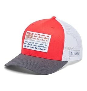 Columbia PFG Fish Flag Snapback Mesh Kappe Rot/Grau