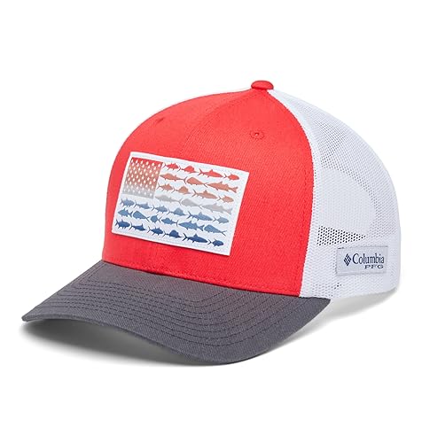 Columbia PFG Fish Flag Snapback Mesh Kappe Rot/Grau