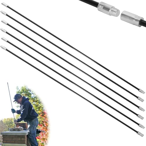 18FT Fiberglass Chimney Cleaning Rod Kit, 1/4