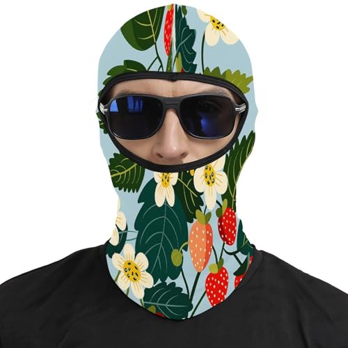 Balaclava térmica para hombre y mujer con estampado de fresas y flores, máscara facial para esquí, motociclismo y clima frío miniatura 3