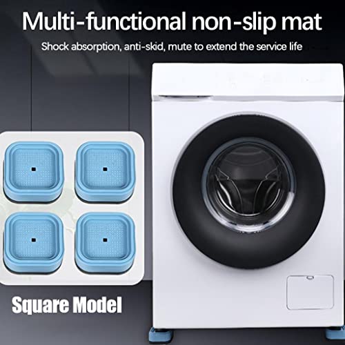 Image of Mockery Set of 8 Pieces Anti Vibration Pads High Friction Anti Slip Square Hard Wearing Washing Machine Protects Pedestals, Shock and Noise Cancelling High Friction Washing Machine Feet Pads