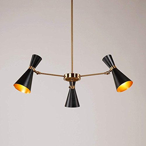 Luminaire créatrice personnalité simple lustre noir GZ